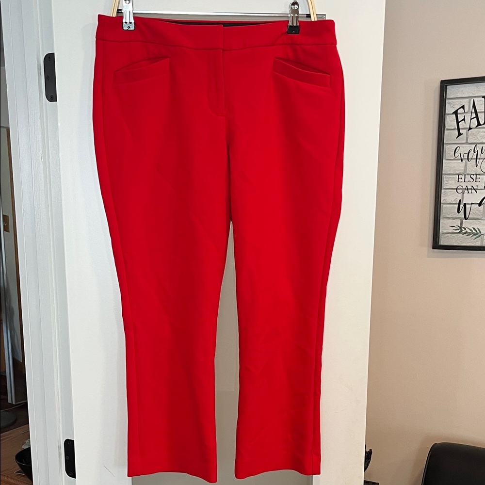 Express Vibrant Red Straight Leg Pants
